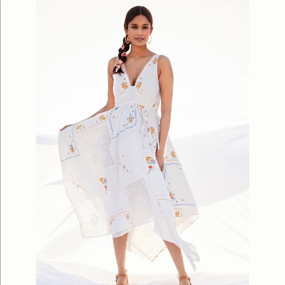 Anthropologie Embroidered Patchwork Maxi Dress NWT Size Extra Small